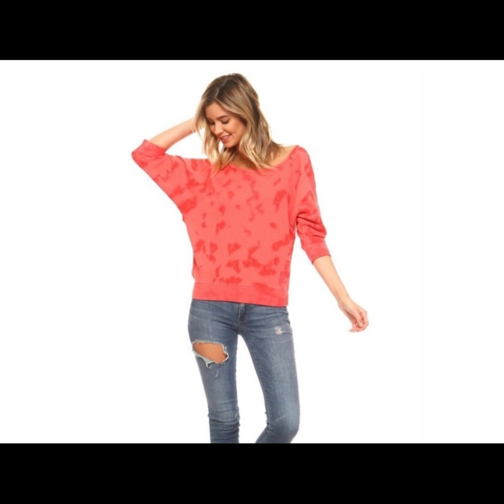 NWT Coral French Terry Dolman Sweatshirt